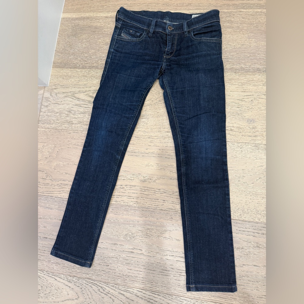 Diesel LIVY Super Slim Straight Jeans in Deep Blue
